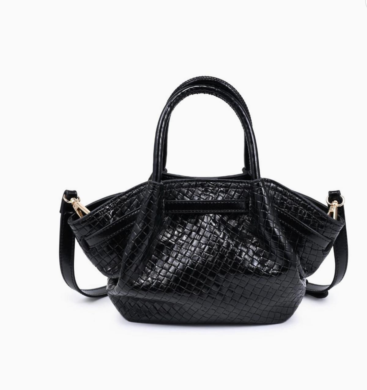 SELENA EMBOSSED WOVEN CROSSBODY (BLACK)