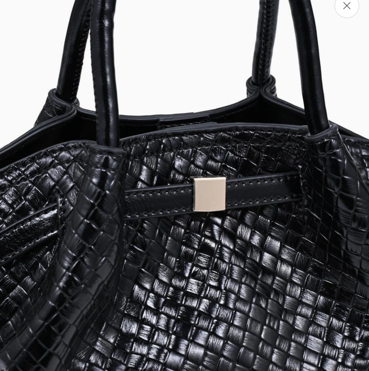 SELENA EMBOSSED WOVEN CROSSBODY (BLACK)