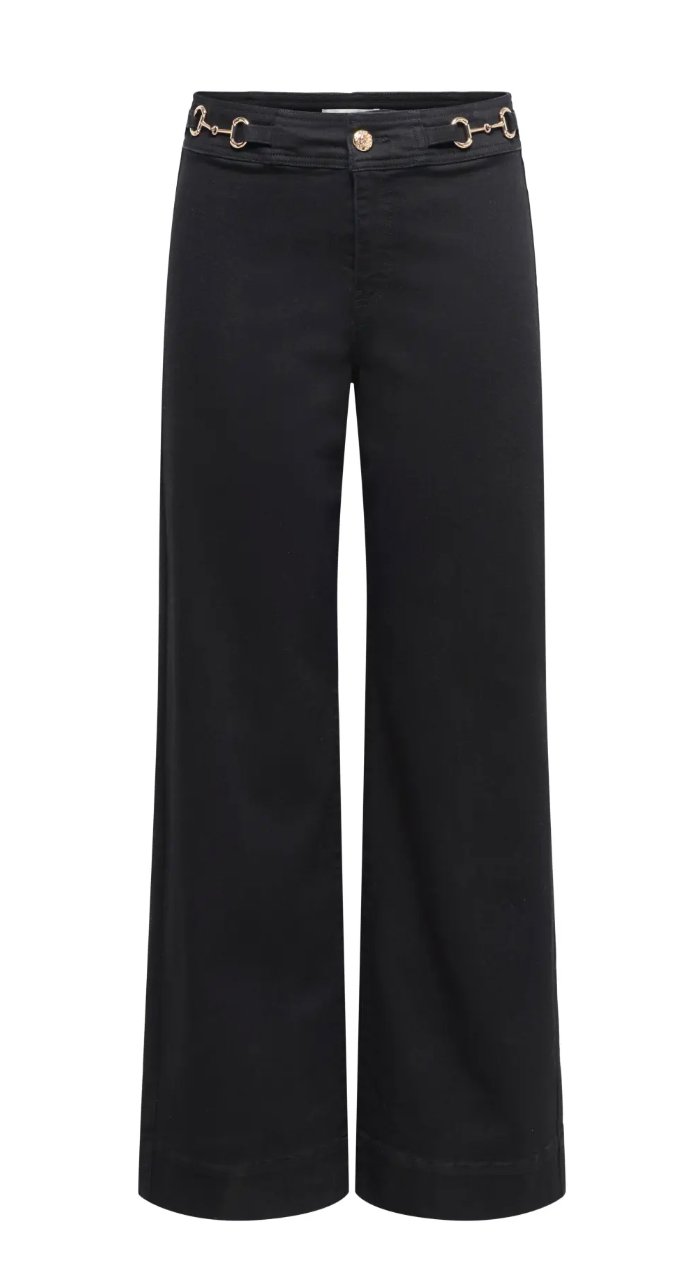 ONLMADISON HW WIDE BUCKLE JEANS | BLACK (ONLY)
