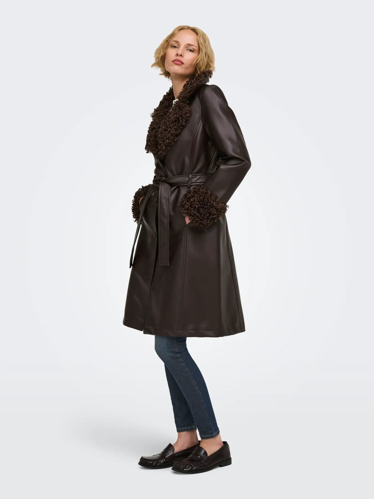 MARLEE FAUX LEATHER FUR JACKET OTW