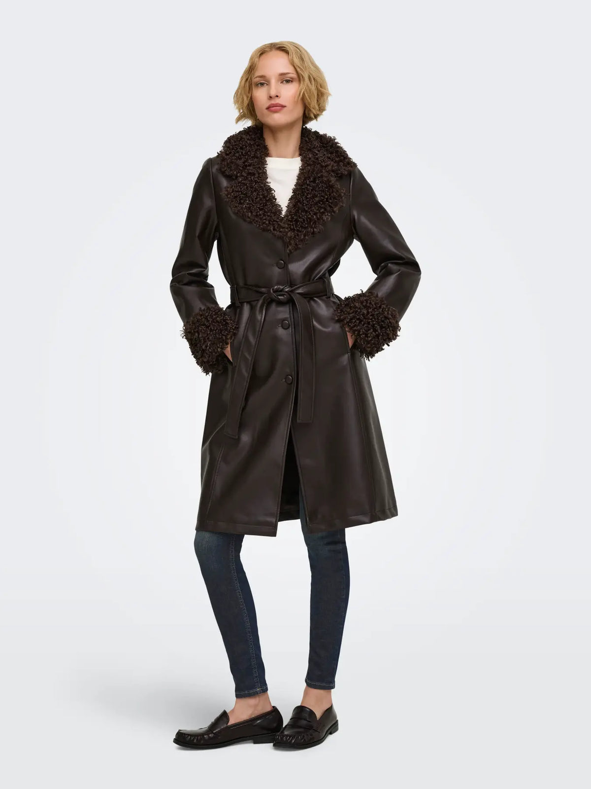 MARLEE FAUX LEATHER FUR JACKET OTW