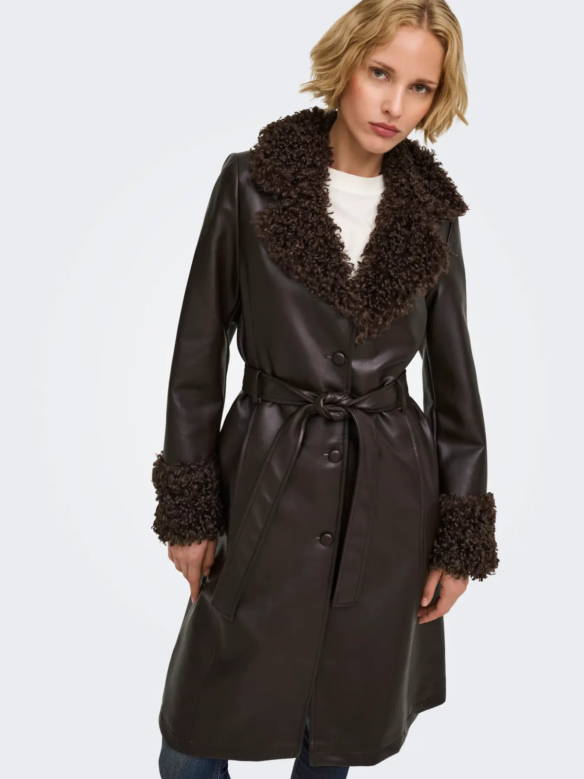 MARLEE FAUX LEATHER FUR JACKET OTW