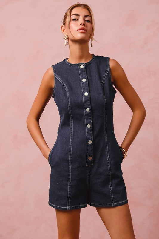BRITNI DENIM ROMPER (HOT RESTOCK)