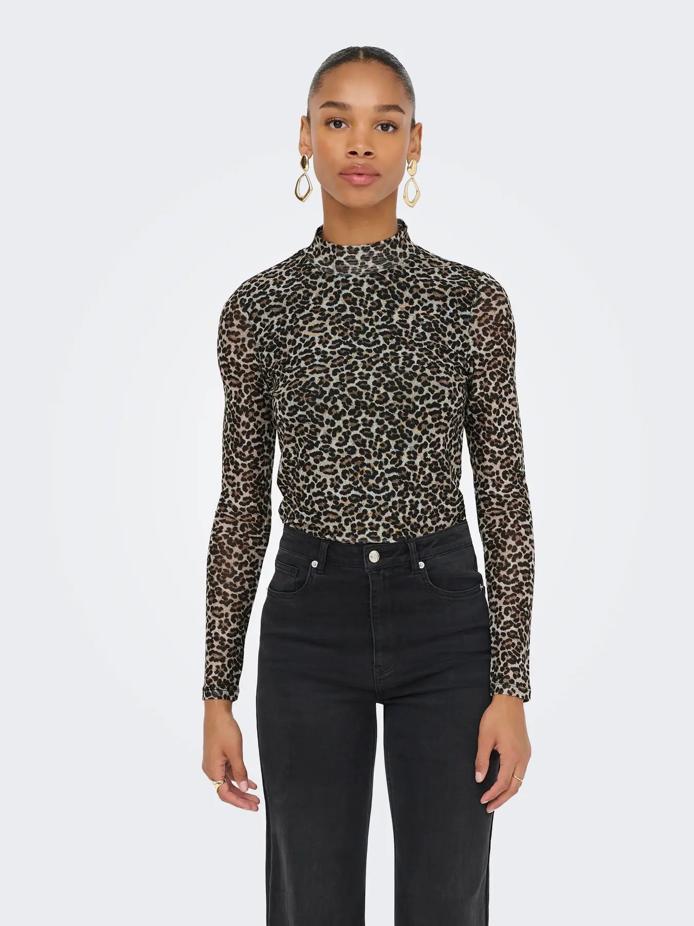 ERICA MESH TOP (ANIMAL PRINT) | ONLY