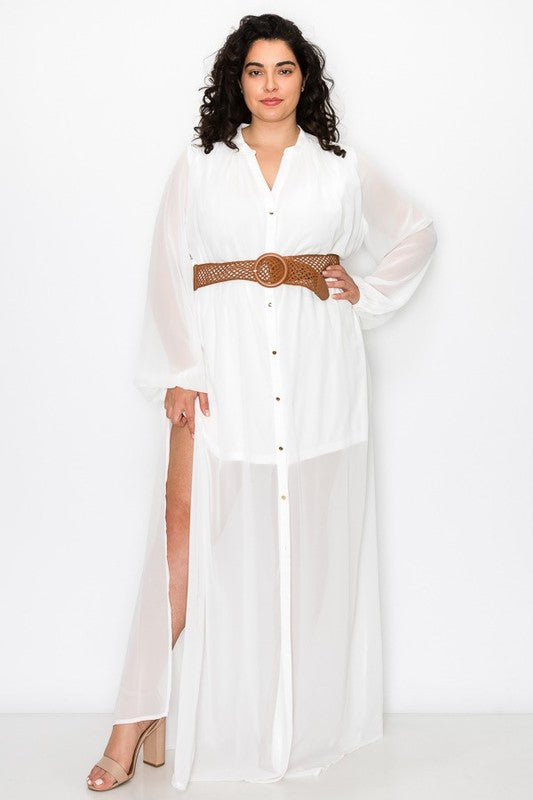 EVELYNY DRESS WHITE MAXI (CURVY)