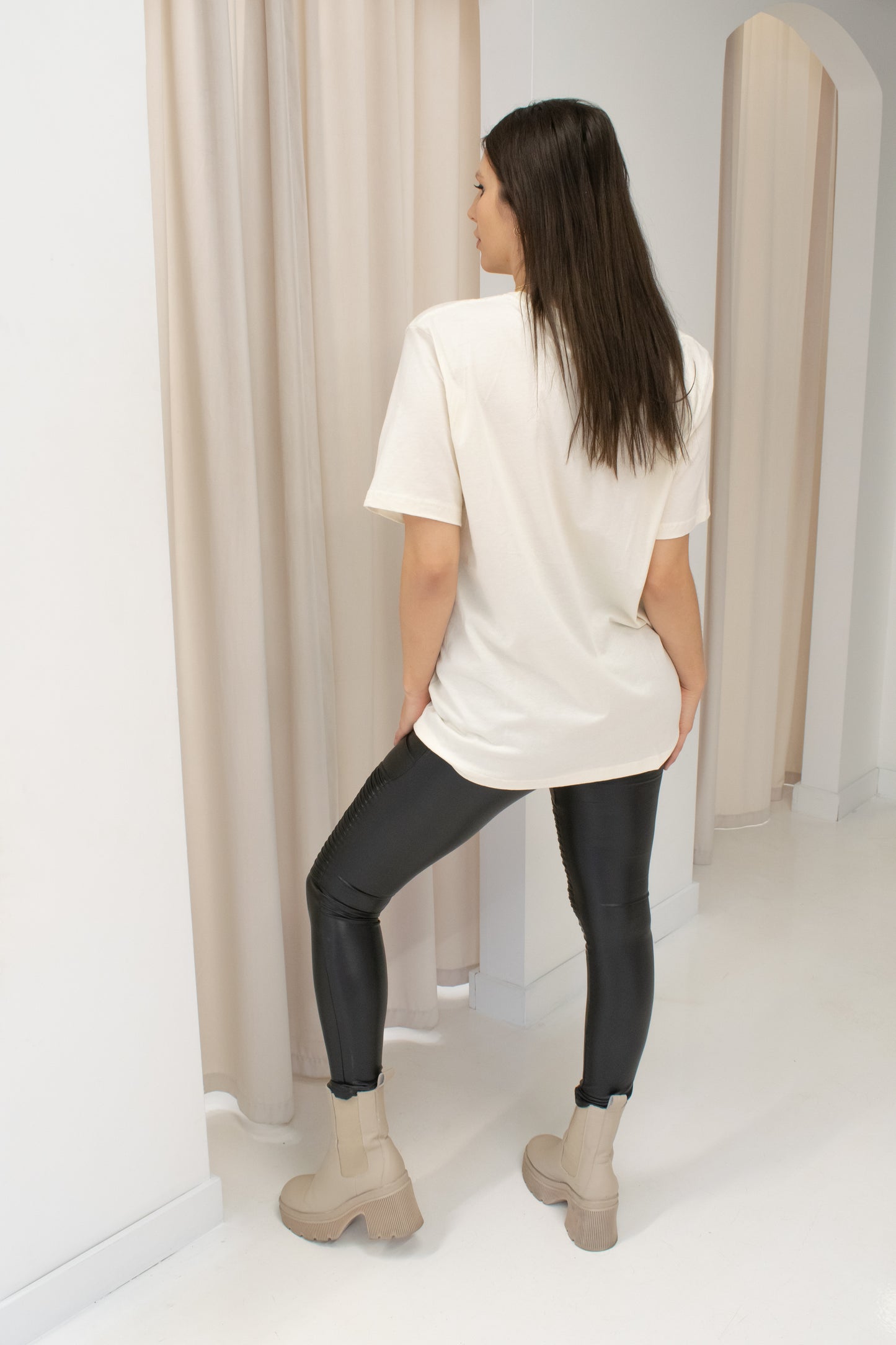 NEW PREGO LEGGINGS FAUX LEATHER MOTO