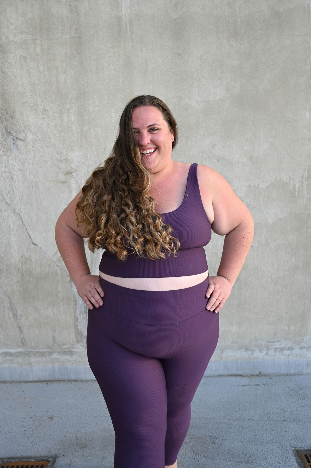 ARRO RIBBED SET LEGGINGS (PURPLE) - VELENZIA