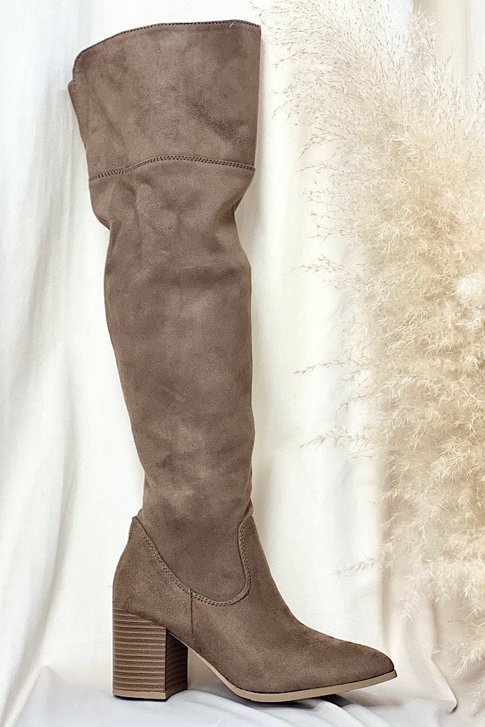 NEW LOLA THIGH HIGH BOOTS BROWN VELENZIA