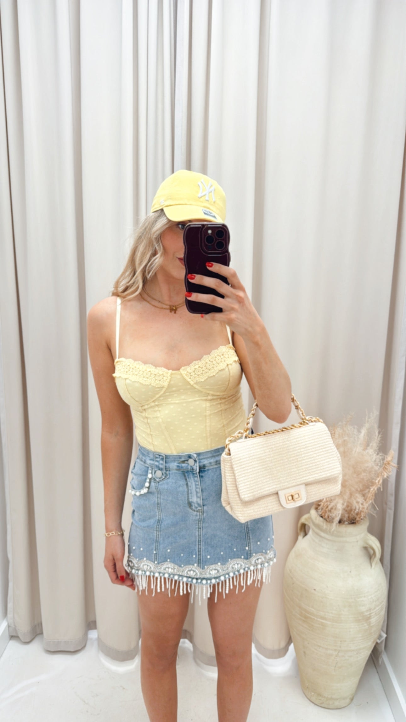 NEW BLUE STRETCH DENIM MINI SKIRT