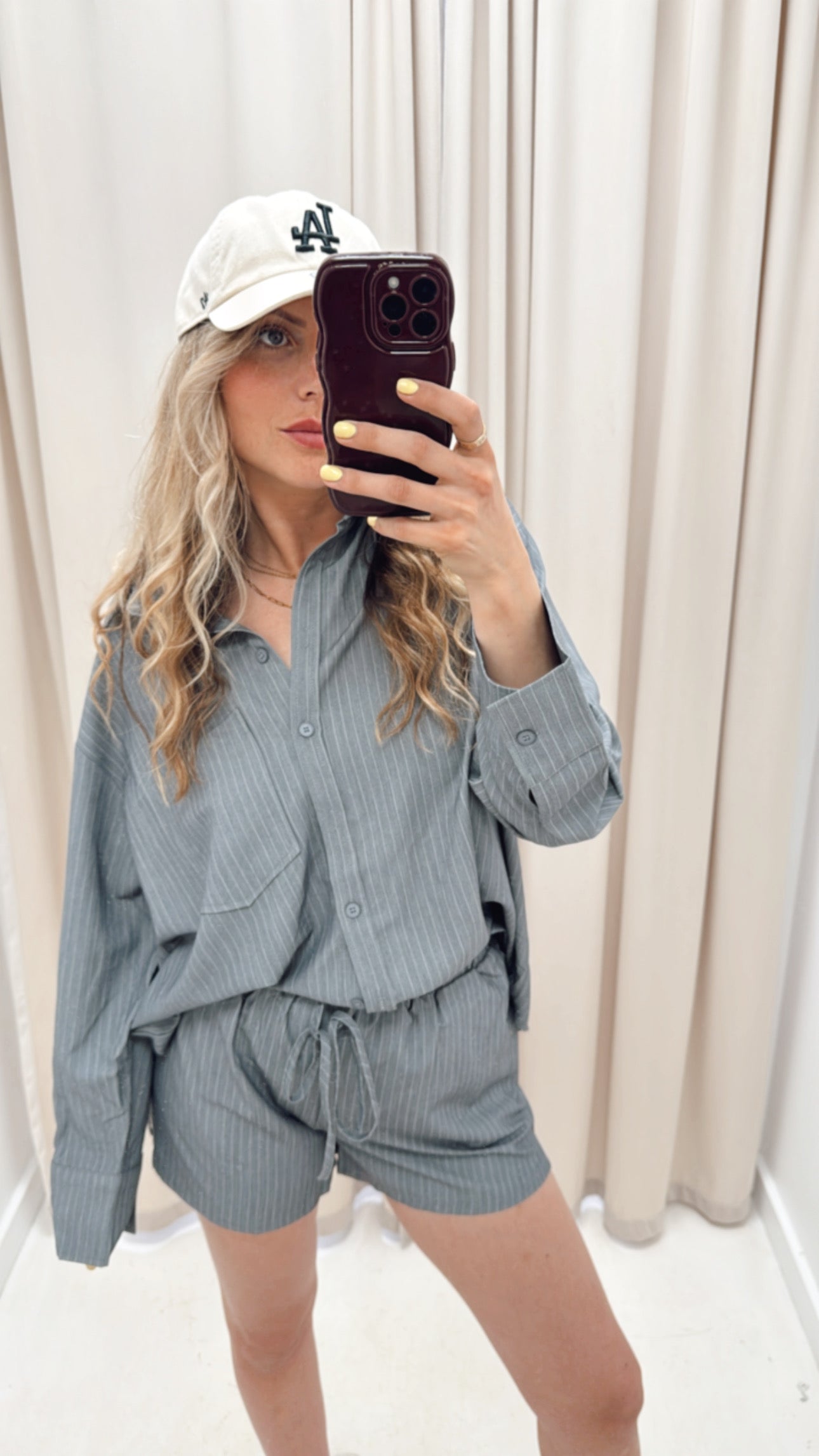 NEW QUIN TWO PIECE SHORT SET (CHARCOAL GREY)