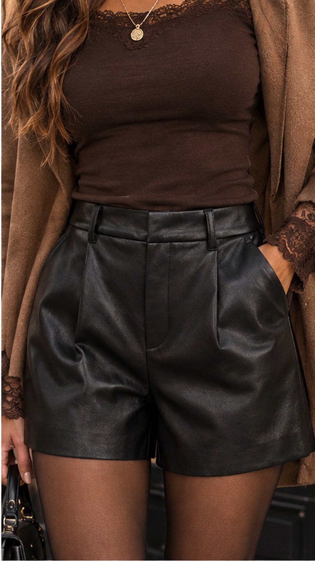 SMOOTH HW FAUX LEATHER SHORTS (BLACK) | ONLY