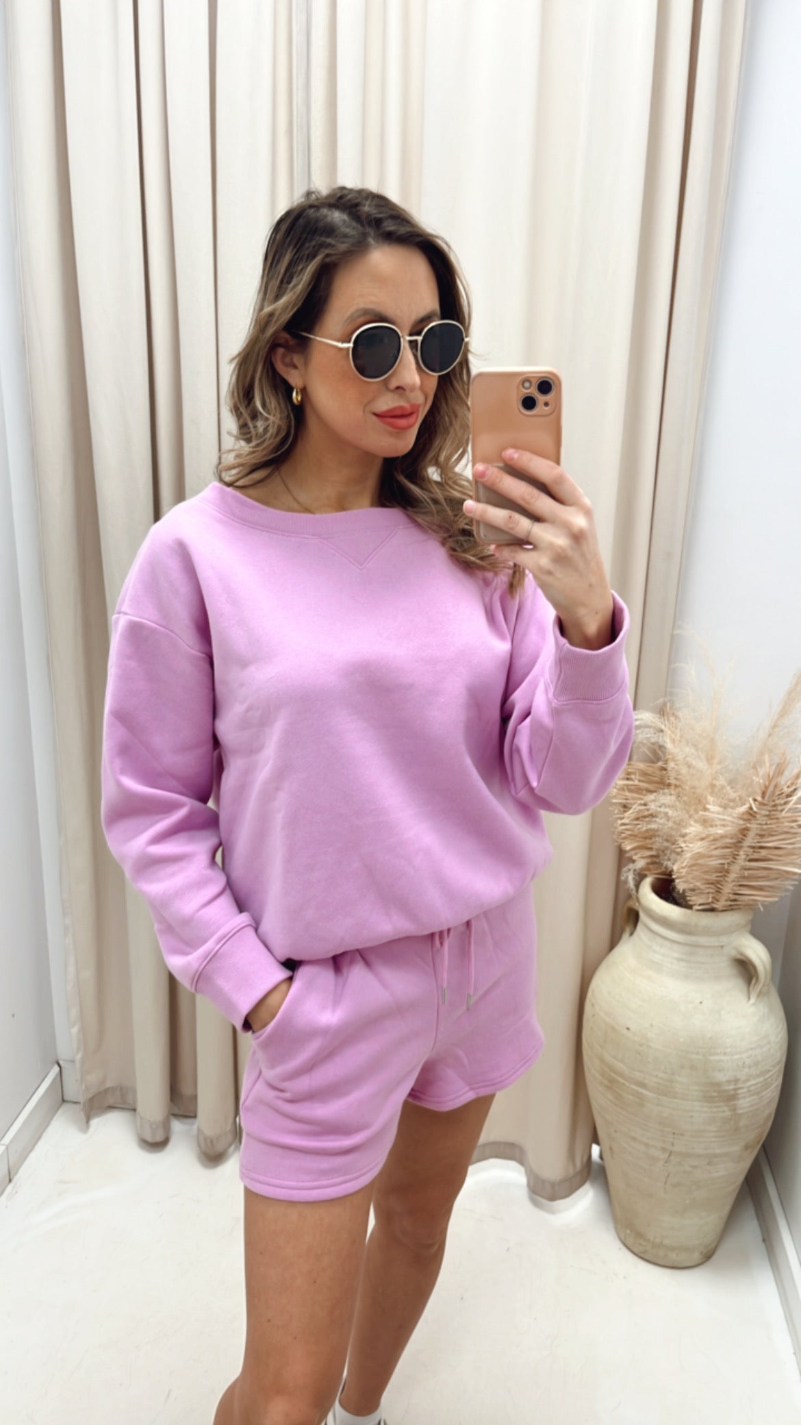 NEW CHARLIZE TWO PIECE SHORT SET (MAUVE)