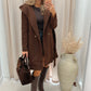 HALLIE HOODED DRESS COAT (BROWN)