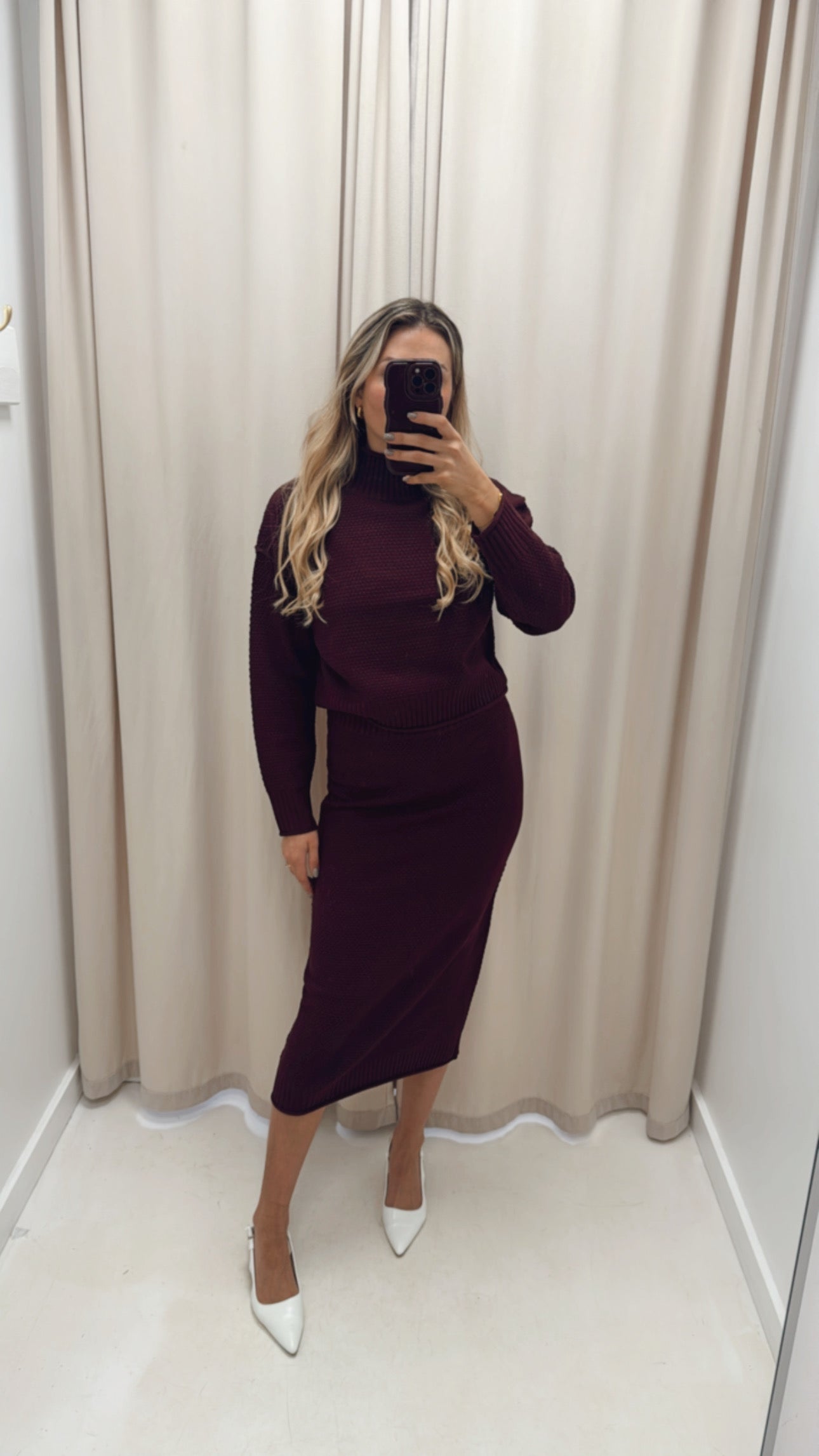 VALERI TWO PIECE SET (BURGUNDY)