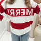 MERRY CHRISTMAS KNIT STRIPE SWEATER (RED)