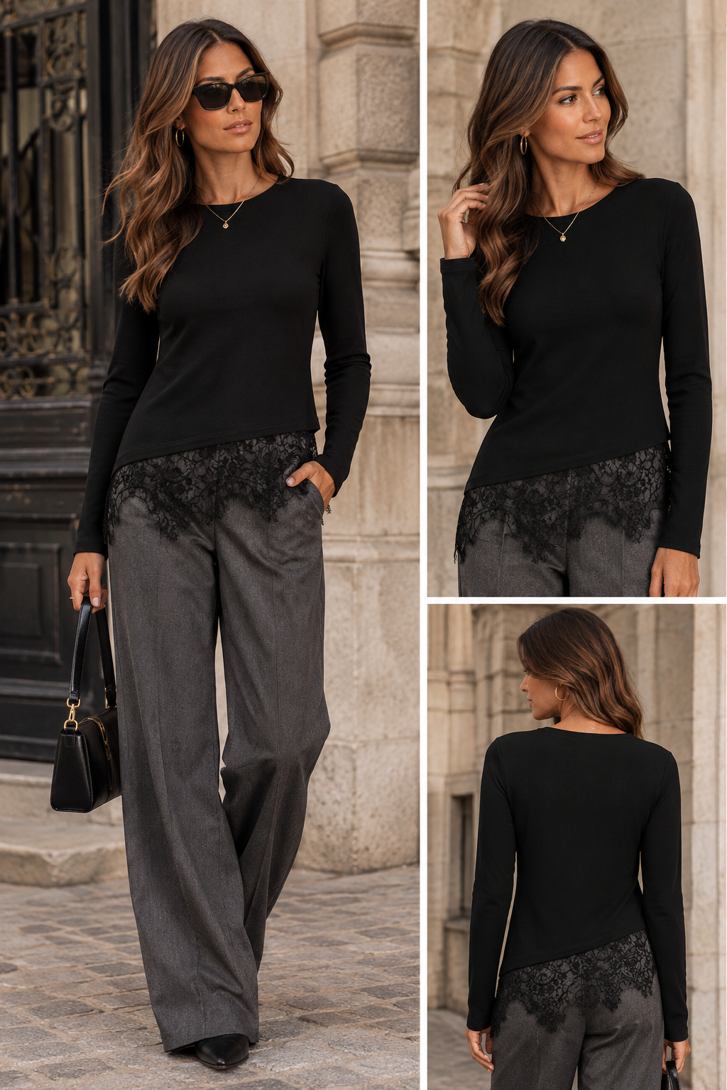 LAILA LACE MIX TOP (BLACK) | ONLY