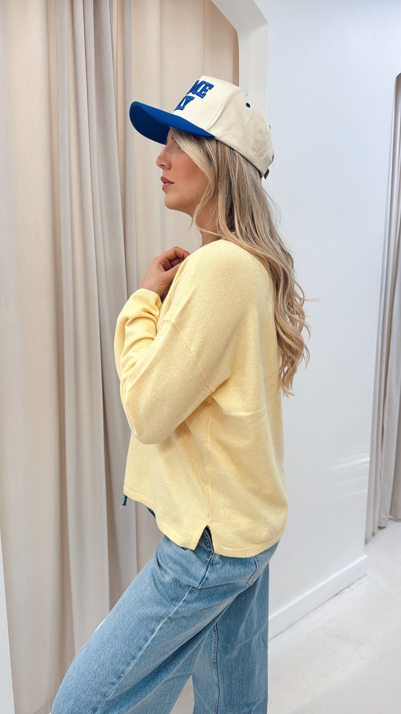 LOYAL KNIT LONG SLEEVE TOP | ONLY (YELLOW)