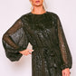 IVANKA BALLOON SEQUIN MINI DRESS (BLACK)