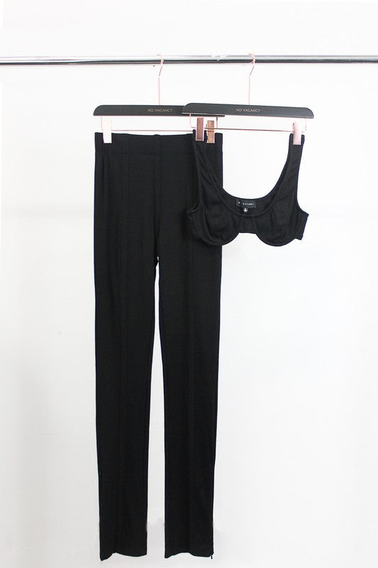 NEW SCARLET TWO PIECE SET (BLACK)