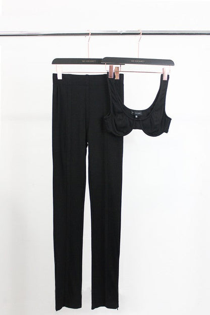 NEW SCARLET TWO PIECE SET (BLACK)