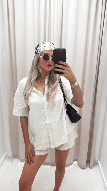LYDIA TWO PIECE SHORT SET (LINEN)
