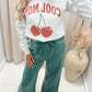 JENINE WIDE LEG FLEECE PANT (GREEN)