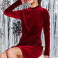 ELOISE' VELVET BURGUNDY MINI DRESS (WINE)