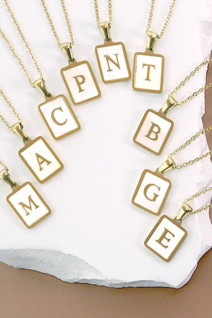 NEW INITIAL MOTHER OF PEARL NECKLACE | BEST SELLER