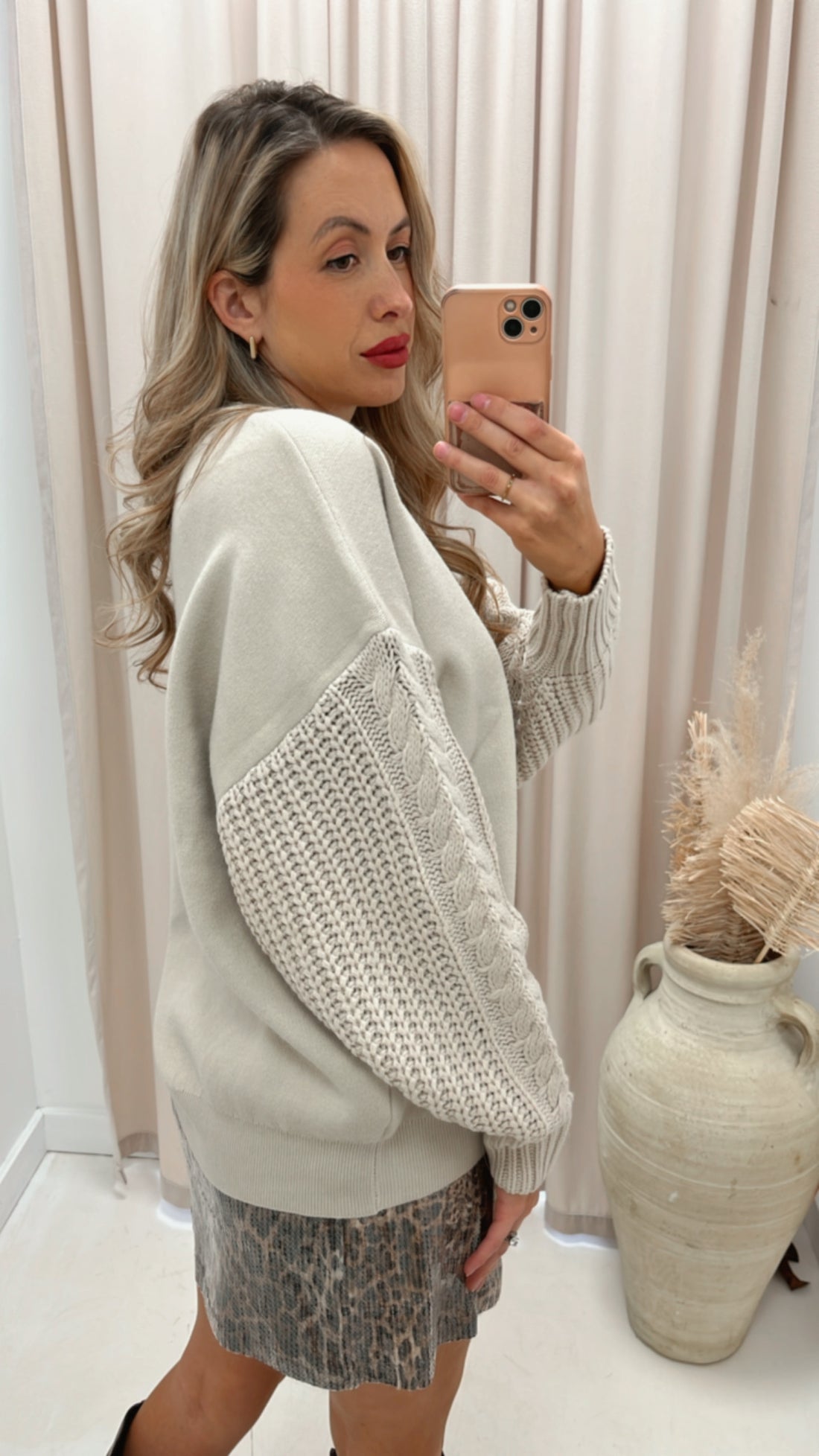 KNIT BOBBIE SWEATER (TAUPE)