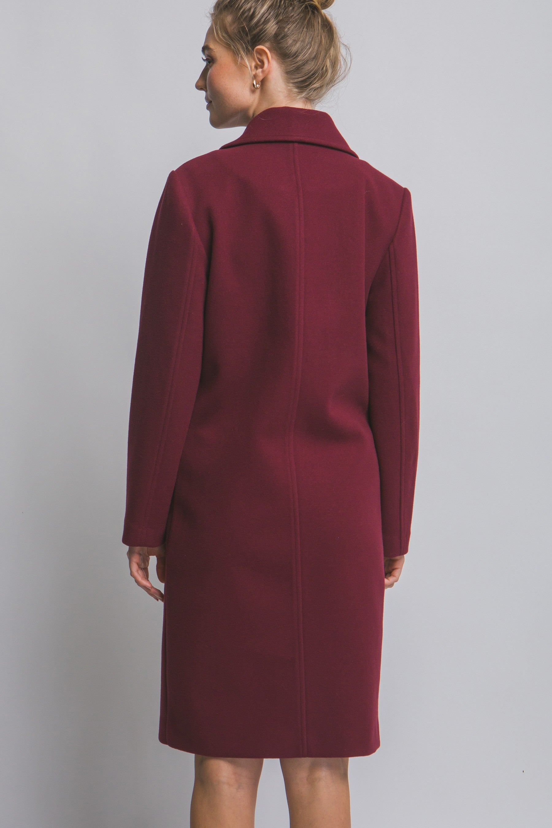 LONGLINE DRESS COAT (DEEP BURGUNDY)