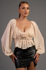 ALIE PEPLUM TOP (CREAM)