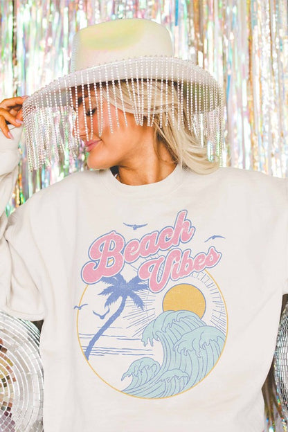 BEACH VIBES SWEATSHIRT (WHITE)