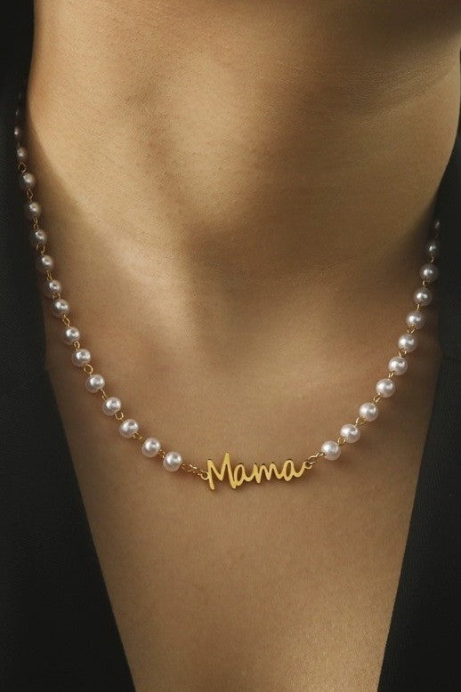 MAMA PEARL CHOCKER GOLD NECKLACE
