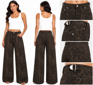 SASHA FIERCELESS BAGGY FIT JEAN (BROWN LEOPARD)