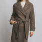 ANGELINA  DOUBLE BREASTED TIE WRAP  COAT (BROWN)