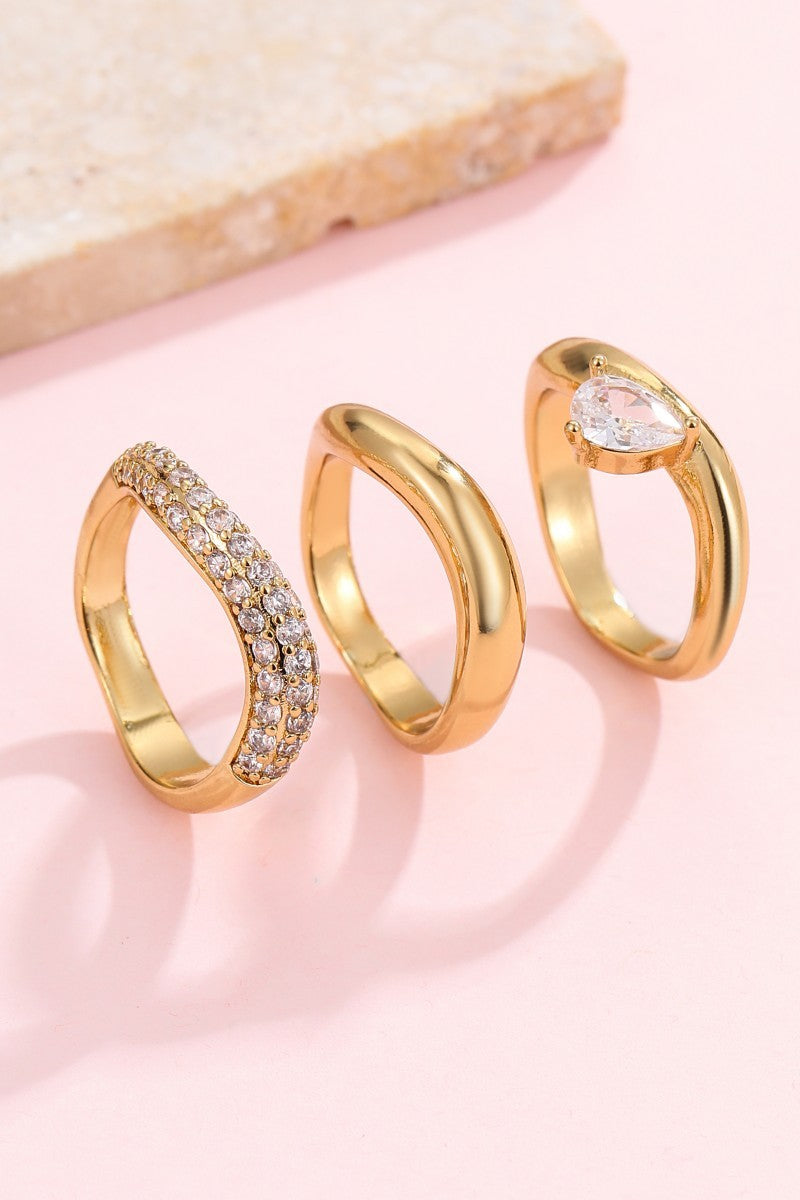 TRIPLE STACK GOLD RING