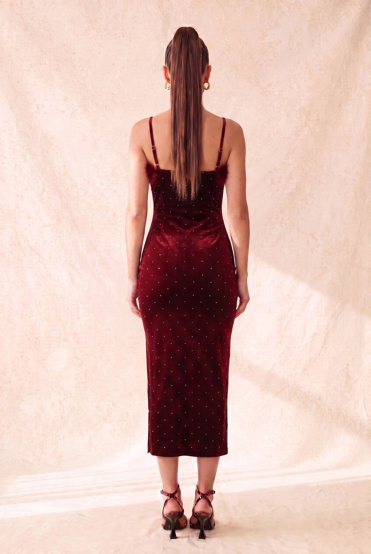 BELLA VELVET MAXI DRESS (BURGUNDY)
