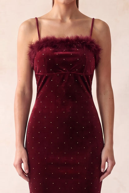 BELLA VELVET MAXI DRESS (BURGUNDY)