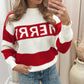 MERRY CHRISTMAS KNIT STRIPE SWEATER (RED)