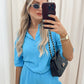 CLAVIYA TWO PIECE SHORT SET (BLUE)