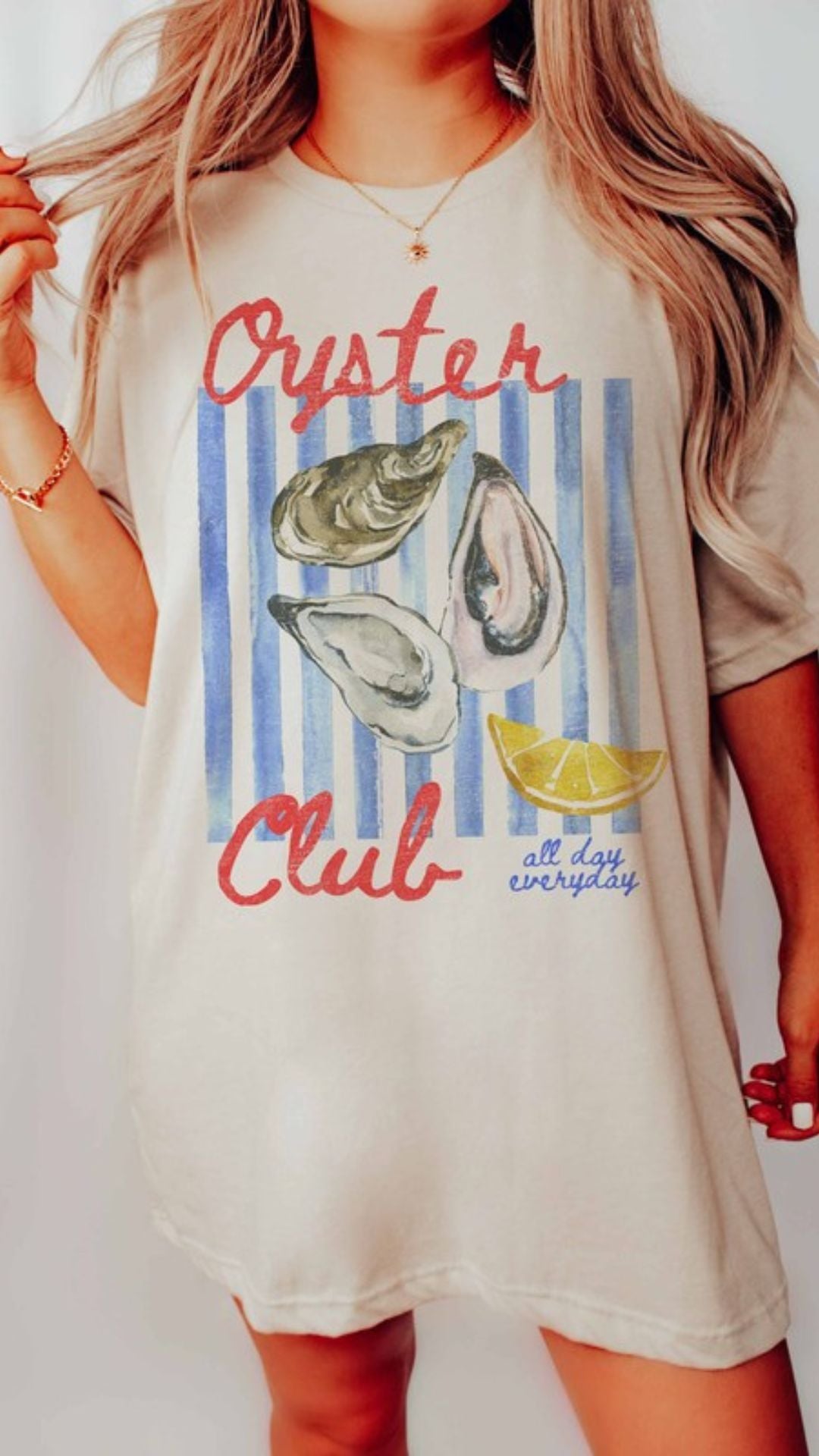 OYESTER CLUB OVERSIZED GRAPHIC T-SHIRT (IVORY)