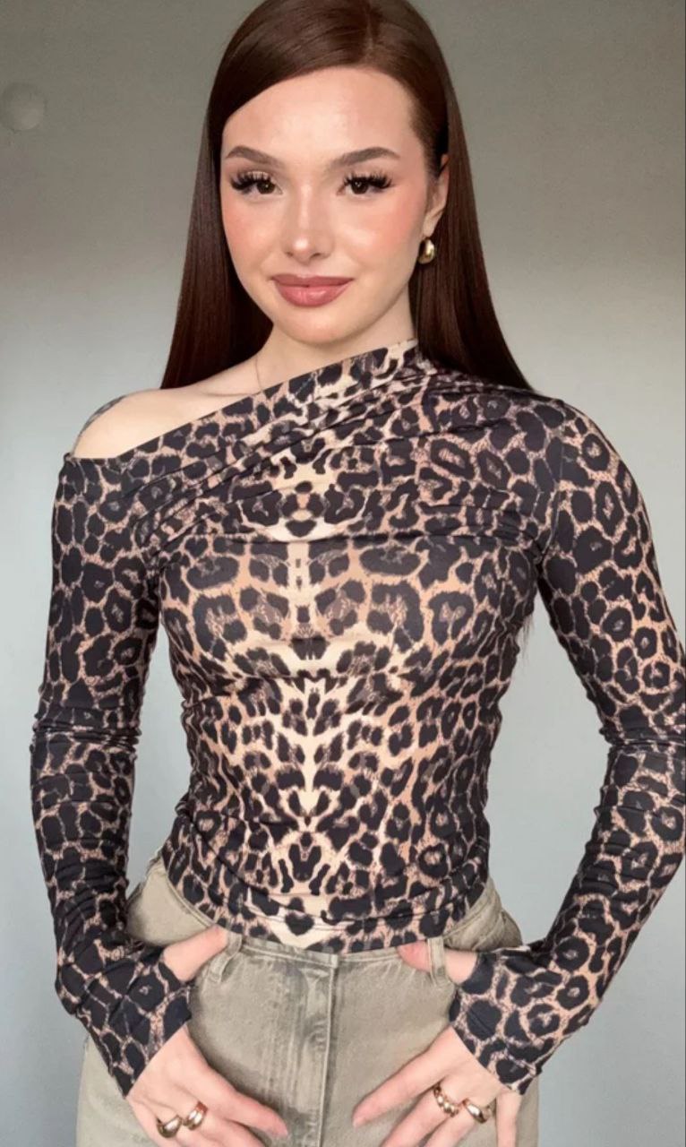 KATRINA LEOPARD LONG SLEEVE TOP