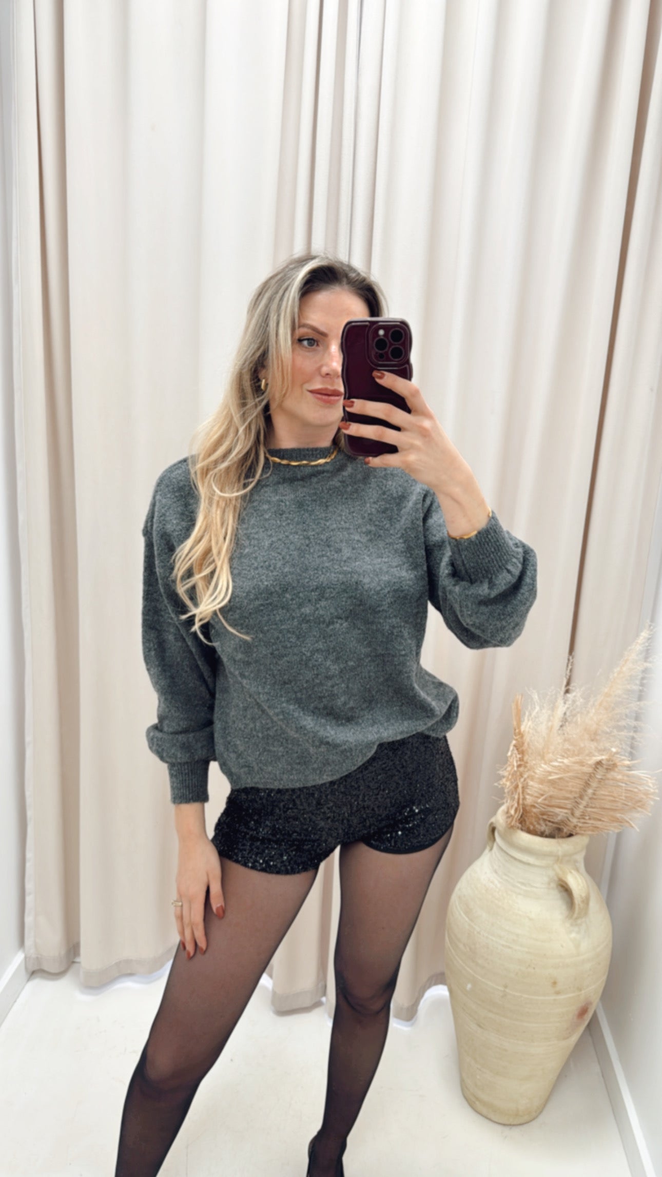 MONROE TIE BOW CARDIGAN (GREY)