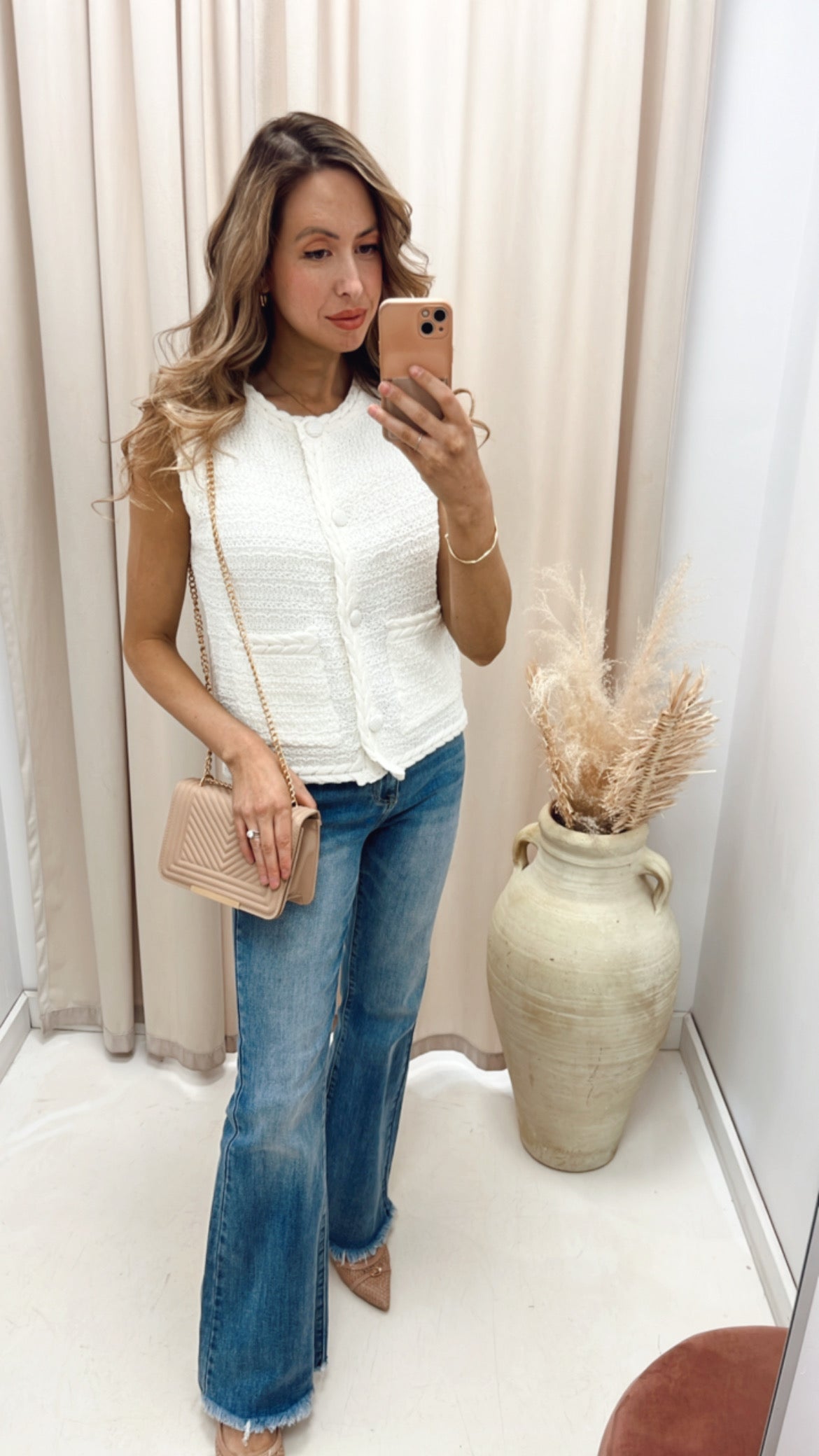 NEW STELLA TWEED VEST (IVORY)