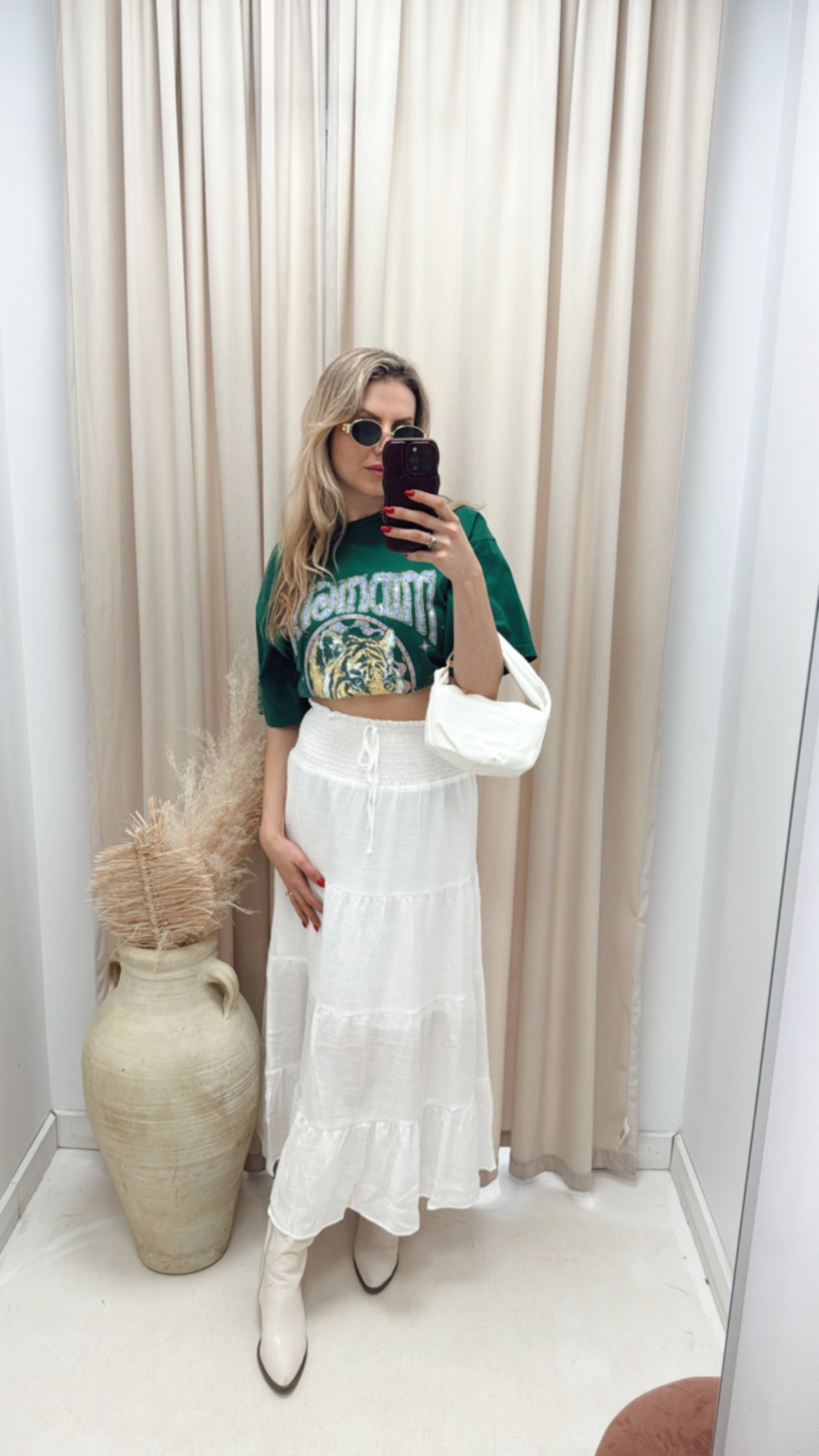 NEW SHANIA TIERED MAXI SKIRT (WHITE)