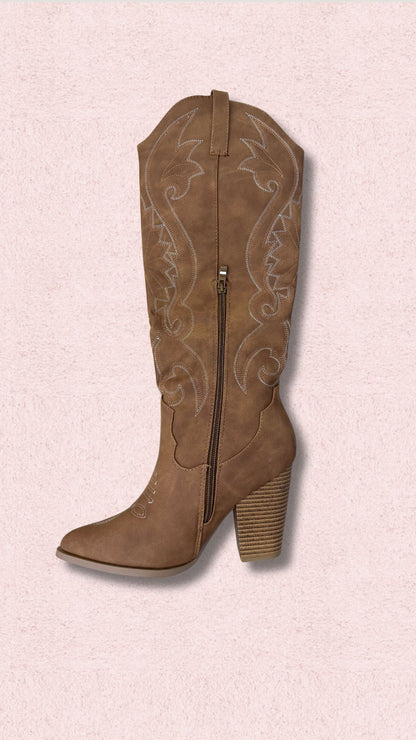 JOLENE COWBOY BOOTS (BROWN)