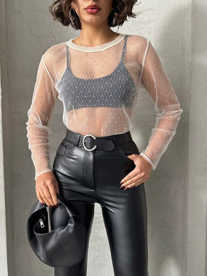 TULLE BLOUSE (STONE)