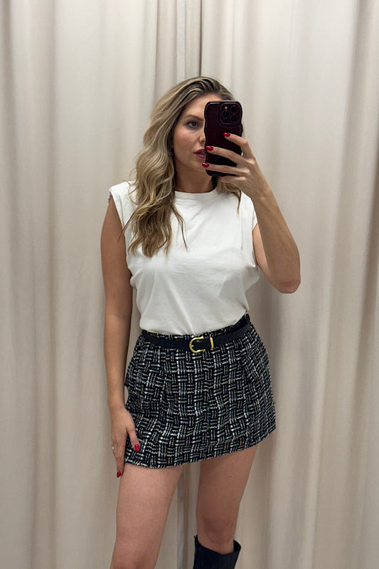 NEW CHAN TWEED MINI SKIRT