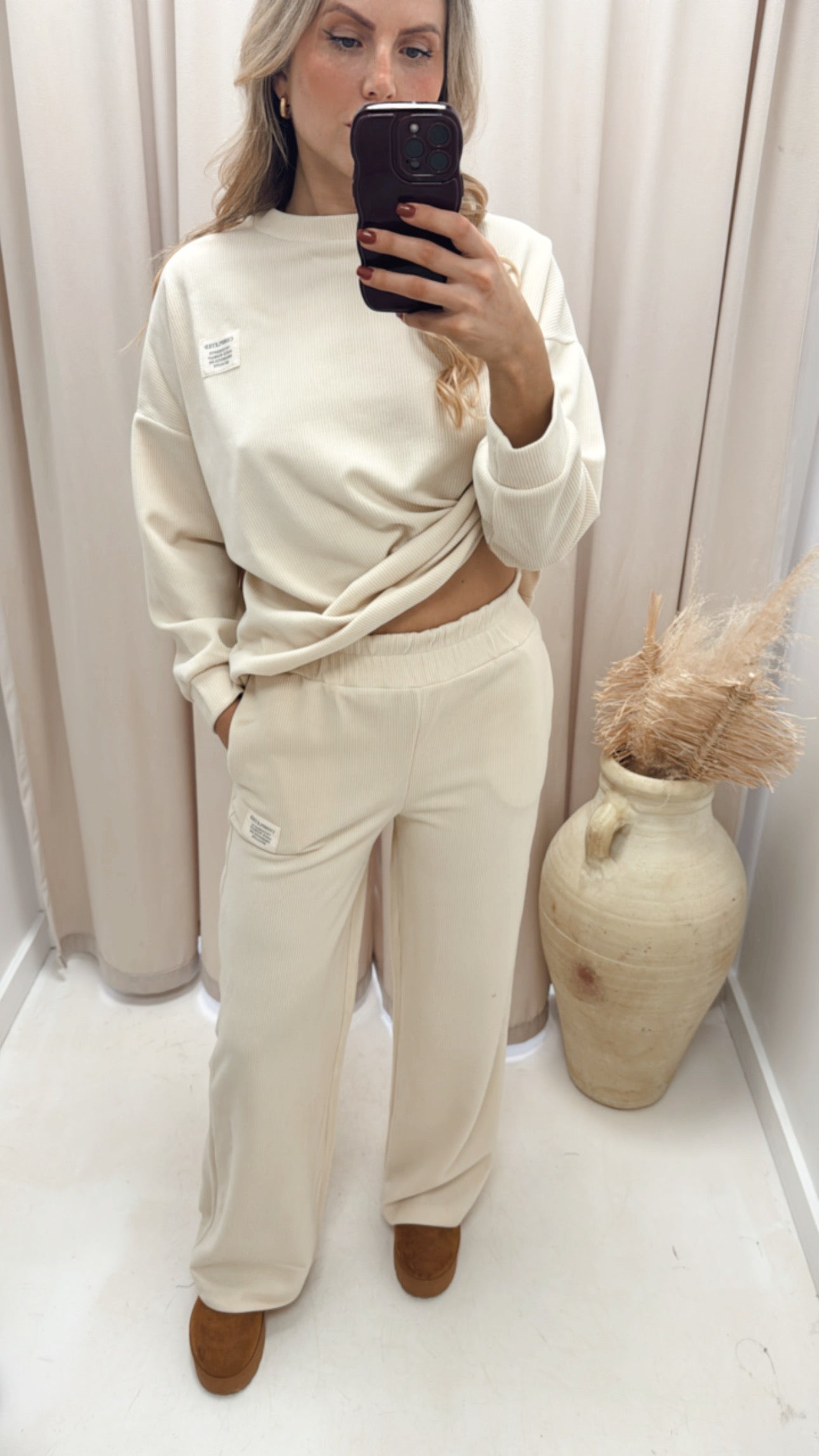 CLASSIC CORDUROY SWEATER AND TROUSER SET (IVORY)