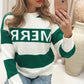 MERRY CHRISTMAS KNIT SWEATER (GREEN)